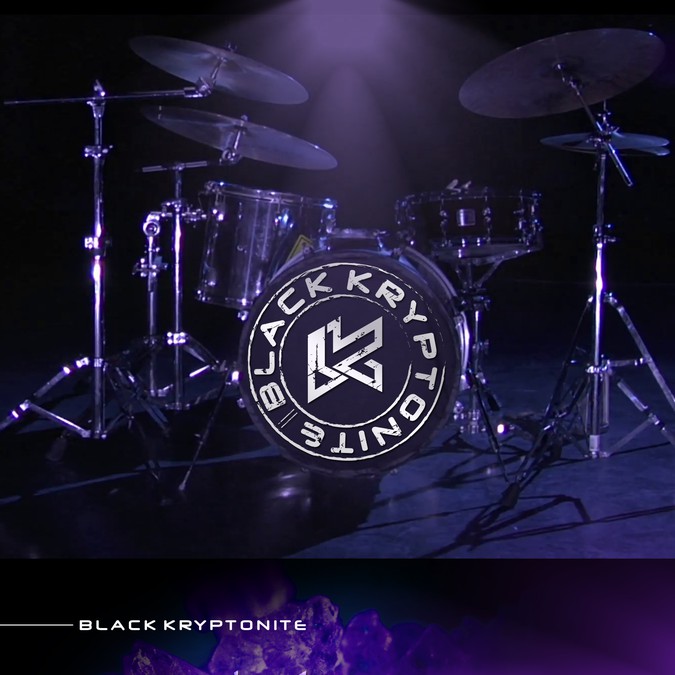 Black Kryptonite Rock Band Logo for Bass Drum Logo design contest