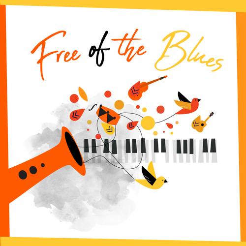 One Panel Album cover for a single salsa song - Free of the Bues Design by ALOTTO