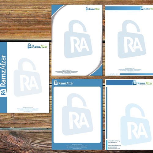 Business card and letterhead and others for RamzAfzar