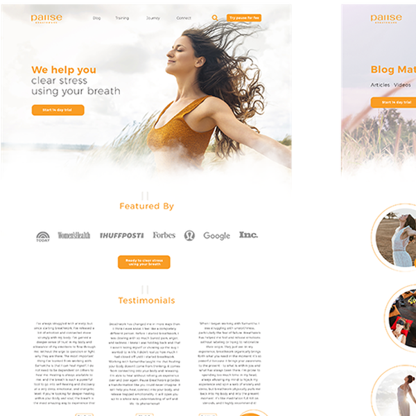 Website design for Pause Breathwork