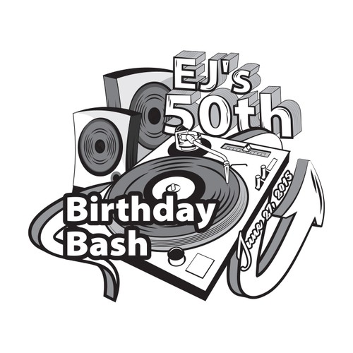 We need a logo for my friend EJ's 50th birthday bash Design by Jelena 021