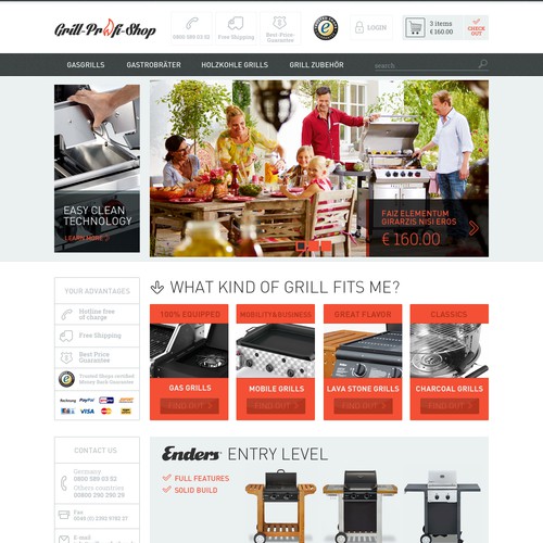 Online-Shop Design: New design for grill-profi-shop.de Design by brunomendes
