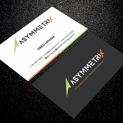 Design a cool, edgey but sophisticated business card for an alternative investment firm. Design von ™SF_Design™