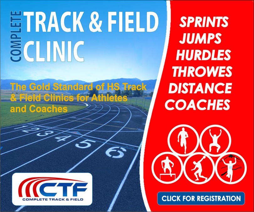 Create a winning ad banner for the Complete Track & Field Clinic, the