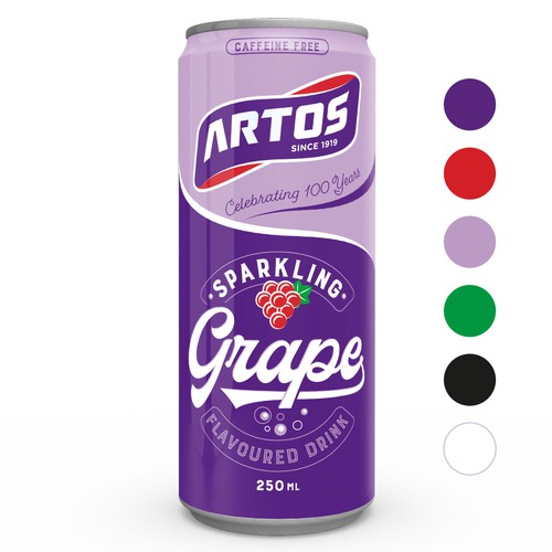 Design a packaging label for Artos Grape flavoured beverage in a Can Design by O!shine-design