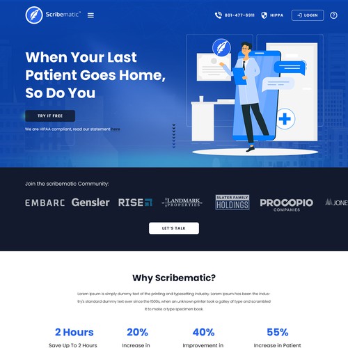 Designs | Powerful Landing Page and Design for AI Medical Scribe Site ...