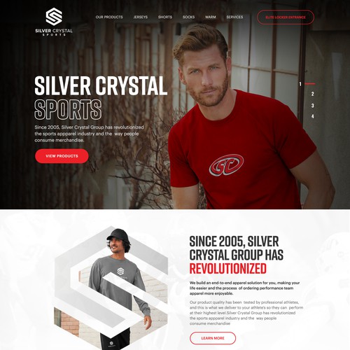 Silver crystal sports - sports apparel website, Web page design contest