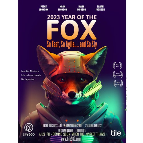 Life360 2023 Year of the Fox Poster Design by tridentArt