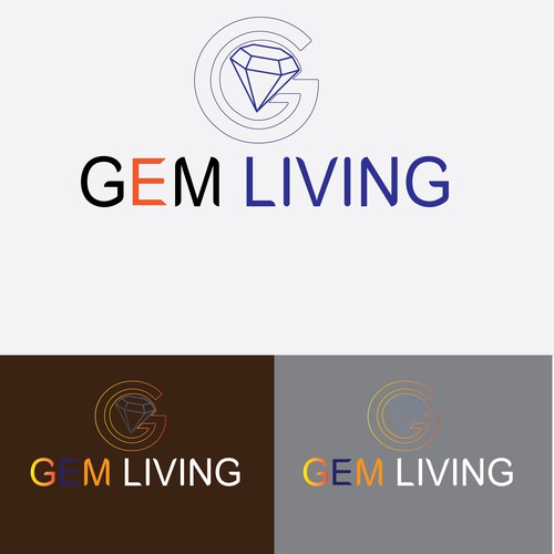 Geometrical, minimalist, modern brand design for Gem Living Design by Obaydurbd