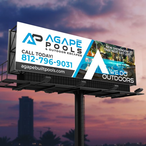 POOL AND OUTDOOR LIVING BILLBOARD DESIGN Design by SoftSkills