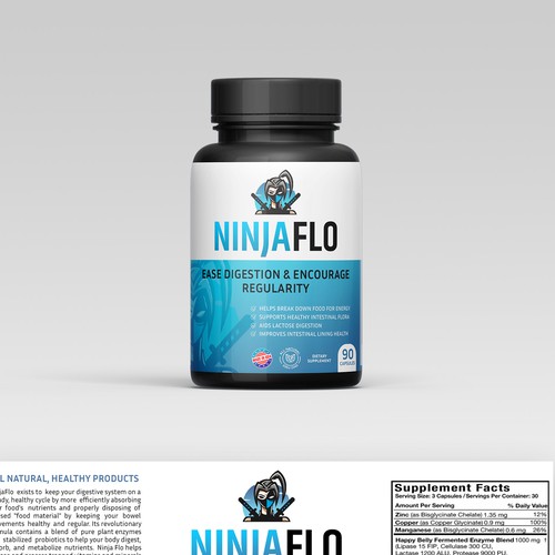 We need a cool supplement label for our supplement NINJAFLO Design by Alina_rali