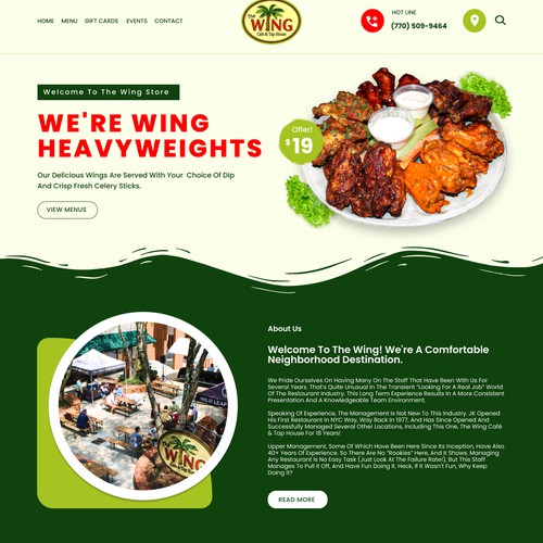 Design A Fresh New Website for The Wing Cafe & Tap House! Design by Kabir Aslam ✪