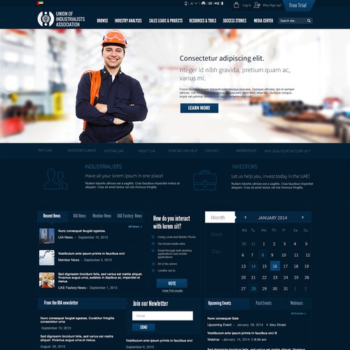 $3000 GUARANTEED !! ****** Just a "homepage" design for the Industrialists Association Diseño de Zeal Design