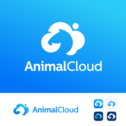 Animal Cloud Device Connectivity logo that rocks as an animal & humanity forward tech company!! Design by Nandatama ✪