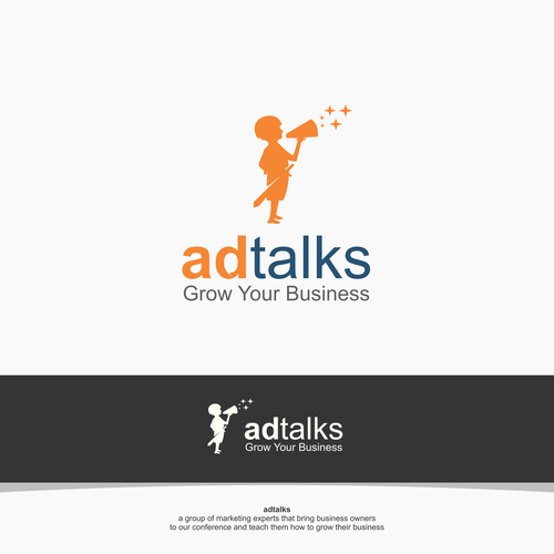 Ad Talks needs a smart logo complementing its Wizard of Ads cousin Design by maneka