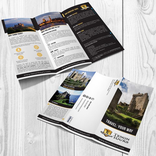 Create an inspiring travel brochure for an Ireland and UK tour operator! Design by tonaan