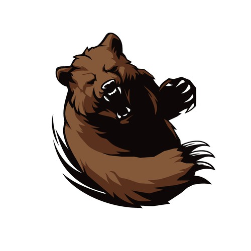 Mean Grizzly bear with a swiping paw | Logo design contest