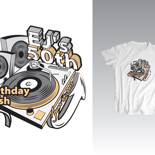 We need a logo for my friend EJ's 50th birthday bash Design by Jelena 021