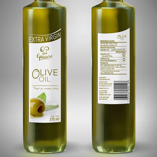 Epicure Olive Oil label Design Design by GRAFANNA Packaging