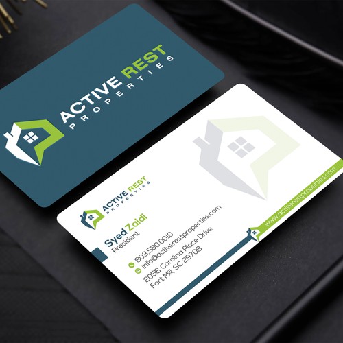 Modern Business Cards for Active Rest Properties Design by DesignBird™