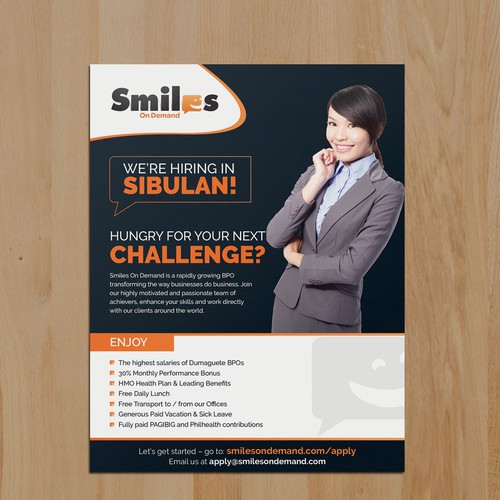 Flyer for Call Center Company - We're Hiring! Design by muaz™