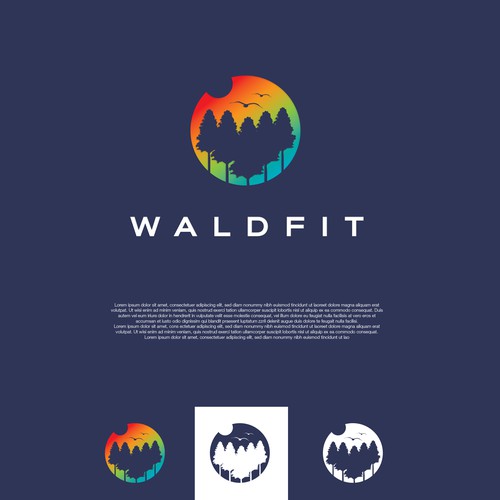 Calm, relaxing logo to suggest gaining peace of mind and health in forests Design by reflect the style ™