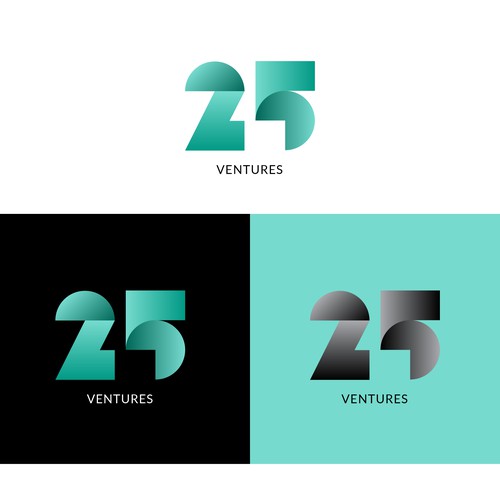 Creating an innovative new logo for 25 Ventures. Design by Janis Straut