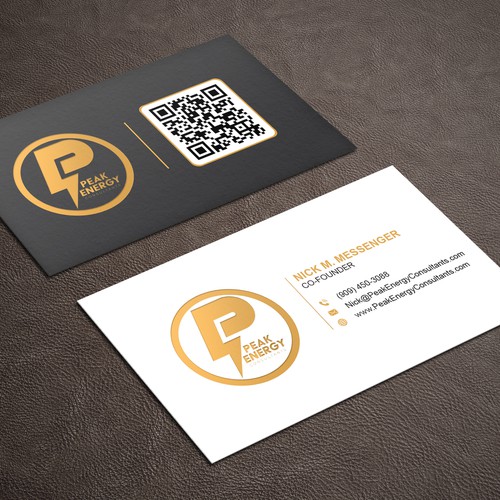 Modern Business Card Design for Electric Energy and Solar Company Design by VIVID_Design.