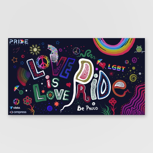 Virtual backgrounds for PRIDE month (multiple winners) Diseño de Brokoola