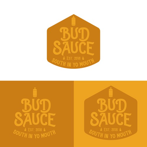 Powerful and eye catching BBQ sauce logo Design by Sawce Design Co.