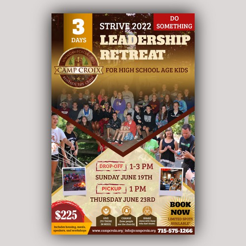 We need a catchy poster for a high school aged leadership development retreat. Design by allMarv