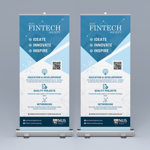 Fintech society standing banner design Design by Rocket Zone