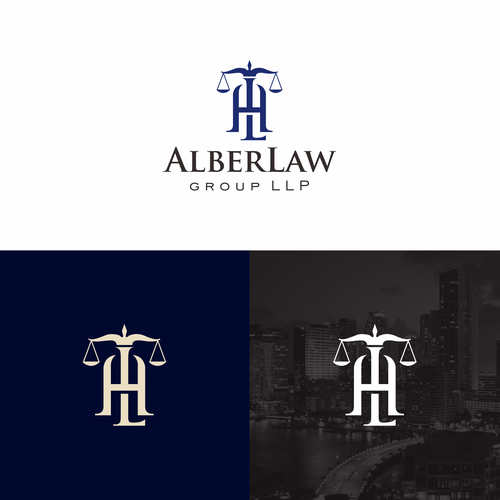 Law office firm logo keep Alber Law separate it looks better Design by Lita Young