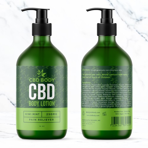 CBD Body Lotion Label Design Contest Design réalisé par bcra