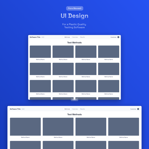 A desktop web UI design for a plastic quality testing software Design by Flora Maxwell