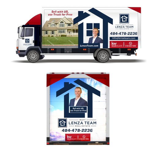 Custom Truck Design Wrap for Real Estate Agent, CREATIVE PROFESSIONAL CLEAN Design by Tanny Dew ❤︎