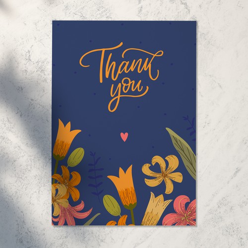 Thank you card design Design réalisé par Hanifa design