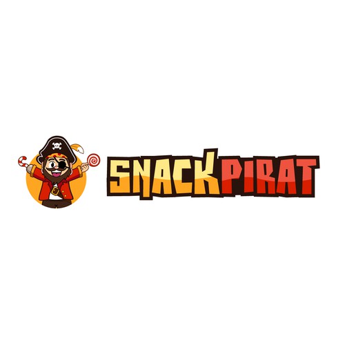 Pirate style logo for a food store (candy, snacks, beverages) Design by Manzanocoli