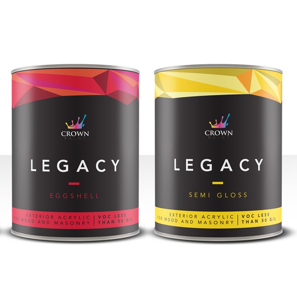 Design by Pam Elle titled "Crown Legacy paint labels"