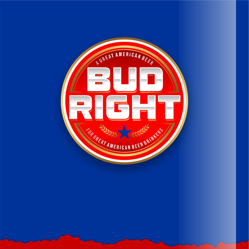 Bud Right.  The great new American Beer for good ol' fashioned American beer drinkers. Design by Voos Studio