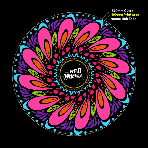 "Bold Floral Disc Artwork for Collectible Kids Product “Petal Power” 50cm Circular Illustration" winning Other design
