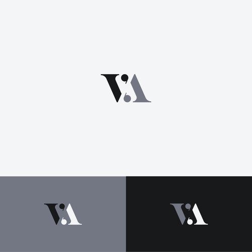 VA Monogram Logo for All Over Print Design by space pixel