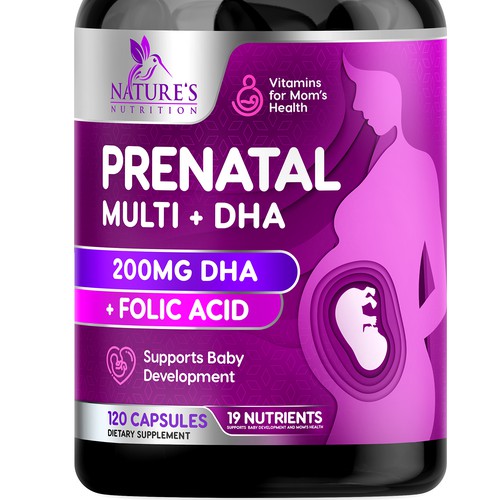 Prenatal Vitamins Label Design needed for Nature's Nutrition Design by rembrandtjurin