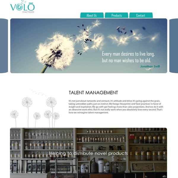 Design by Jamie B titled "Website for VOLO"