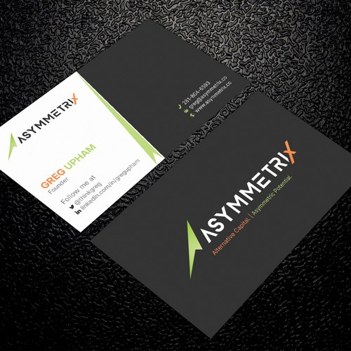 Design a cool, edgey but sophisticated business card for an alternative investment firm. Design von ™SF_Design™