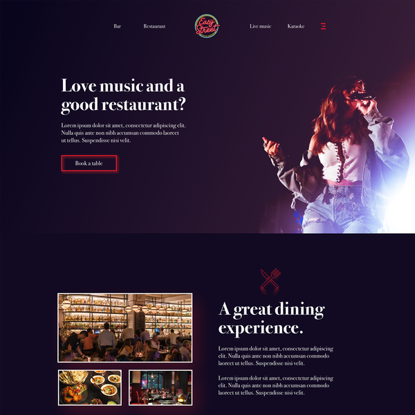 Music Restaurant site design