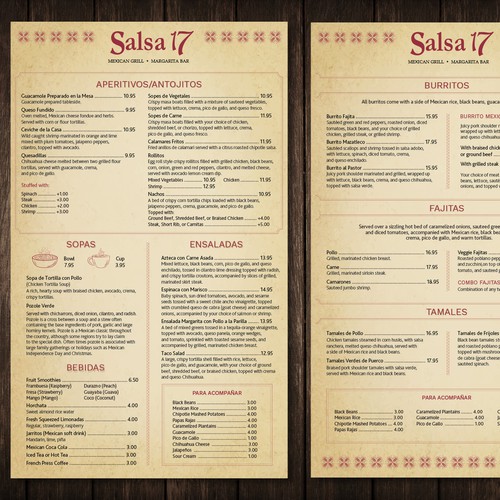 Design a New Menu for a Regional Mexican Restaurant Design by nika.ethnica