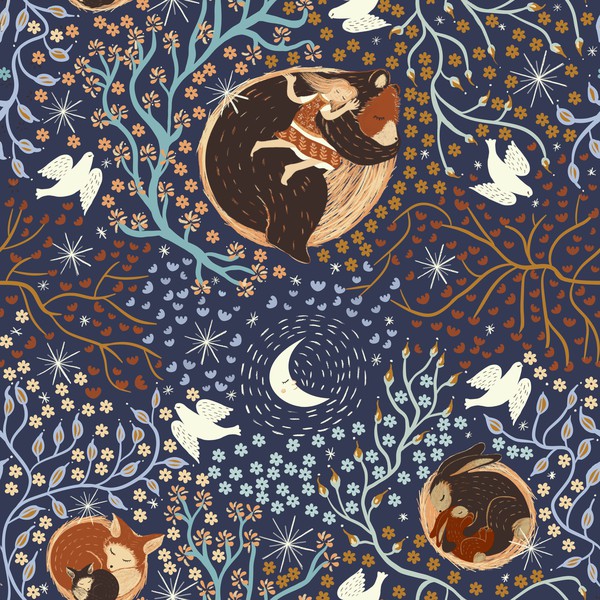 Sleep Well, seamless pattern