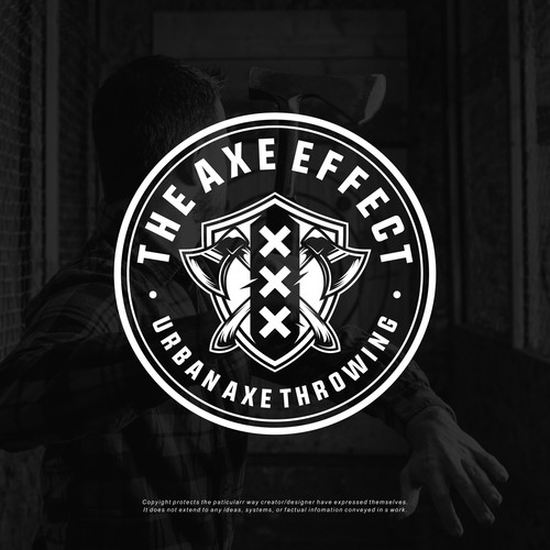 Cool rough Amsterdam Axe Thrwing Logo Design by Orn DESIGN