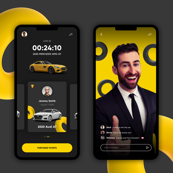 Design by Zach_E titled "App Design for Car Give-away"